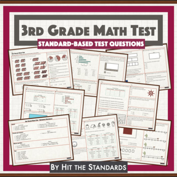 Preview of 3rd Grade Math Test Standard Based Review Benchmark Pretest STAAR End of Year