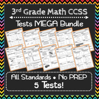 Preview of 3rd Grade Math Tests ★ Common-Core Aligned Assessments ★ Mega Bundle