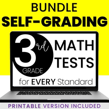 Preview of 3rd Grade Math Tests - Digital & Printable - ALL STANDARDS [DIGITAL + PRINTABLE]