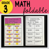3rd Grade Math Two Dimensional Shapes Up to 12 Sides Foldable