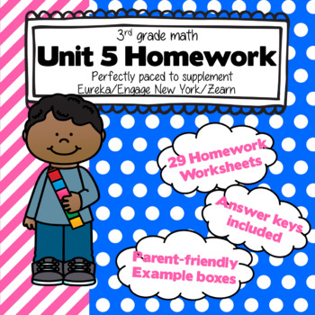 Preview of 3rd Grade Math: Unit 5 - Homework Pack