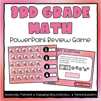 Preview of 3rd Grade Math Valentine's Day Powerpoint Review Game
