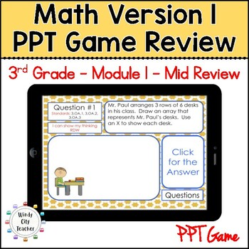 Preview of 3rd Grade Math Version 1 Module 1 - Mid-module review Digital PPT Game