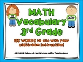 3rd Grade Math Vocabulary Aligned to CCS