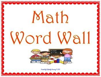 Preview of 3rd Grade Math Vocabulary Cards-Word Wall