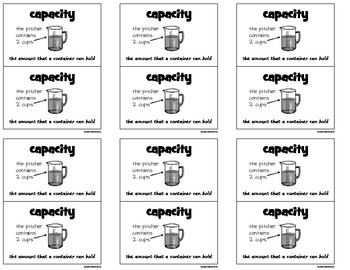 3rd Grade Math Vocabulary Picture Cards for Math Journals (Set D)