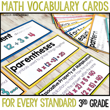 Math Word Wall Cards for Third Grade- Common Core Standards