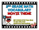 3rd Grade Math Vocabulary Word Wall Movie Theme