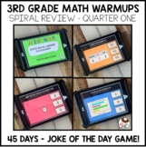 3rd Grade Math Warm Up | Spiral Review Games QUARTER 1