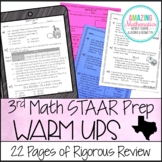 3rd Grade Math Warm Ups - STAAR Review & Prep