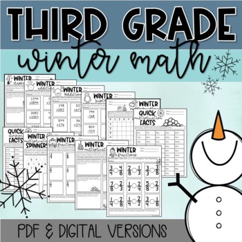 Preview of 3rd Grade Math Winter Review Packet