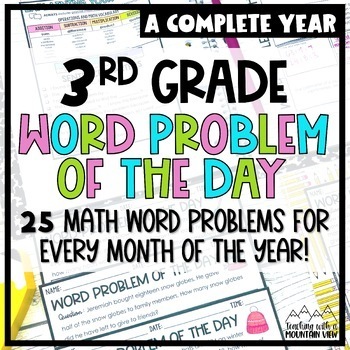 Preview of 3rd Grade Math Word Problem of the Day | Bundle