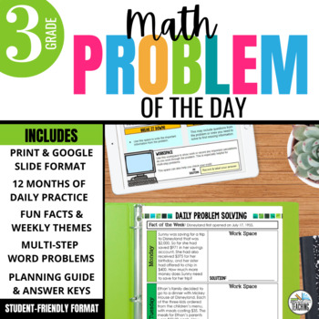 Preview of 3rd Grade Math Word Problem of the Day: Yearlong Math Problem Solving Bundle -