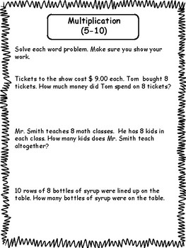 3rd grade math word problems by fourth at 40 teachers