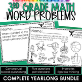 3rd Grade Word Problems Math Spiral Review Print & Digital