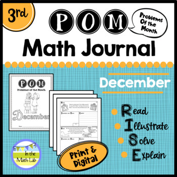 Preview of 3rd Grade Math Word Problems DECEMBER Journal - 3 Formats Included