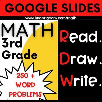Preview of 3rd Grade Math Word Problems - Google Slides + PDF
