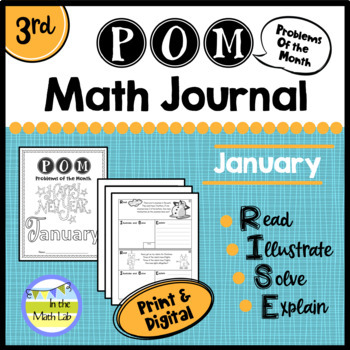 Preview of 3rd Grade Math Word Problems JANUARY Journal - 3 Formats Included