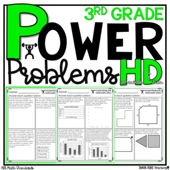 Preview of 3rd Grade Math Word Problems | Test Prep YEARLONG BUNDLE | HOMEWORK Digital