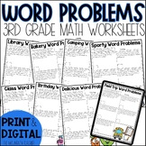 3rd Grade Math Word Problems - One and Two Step with Divis