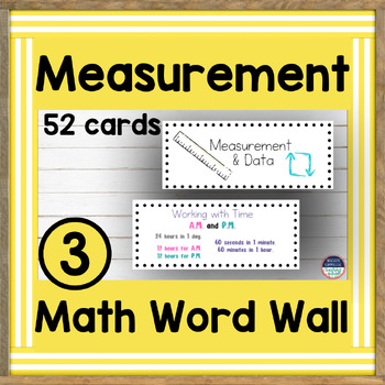 Preview of 3rd Grade Math Word Wall & Math Vocabulary Words Measurement