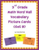 3rd Grade Math Word Wall Vocabulary Picture Cards (Set B)