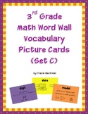 3rd Grade Math Word Wall Vocabulary Picture Cards (Set C)