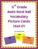 3rd Grade Math Word Wall Vocabulary Picture Cards (Set D)