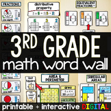 3rd Grade Math Word Wall - print and digital math vocabulary