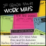 Small Group Math Centers and Games || 3rd Grade Math Work Mats