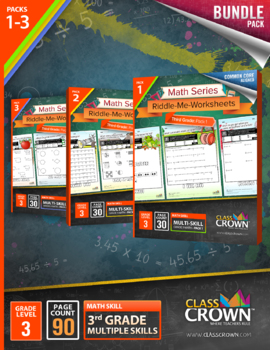 Preview of 3rd Grade Math Worksheets Bundle Pack – Packs 1, 2, and 3 – CCSS Aligned