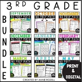 3rd Grade Math Worksheets Bundle | Math Review Packets | M