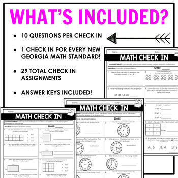 3rd Grade Math Worksheets New Georgia Math Standards | TPT
