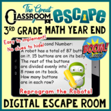 3rd Grade Math Year End or Summer Review Escape Room Boom Cards™