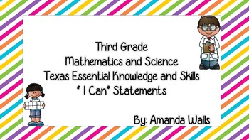 Preview of 3rd Grade Math and Science I Can Statements