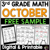 FREE 3rd Grade Math for October Sample