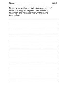 3rd Grade McGraw-Hill Wonders Writing Prompts Unit 6 by Misha Frander