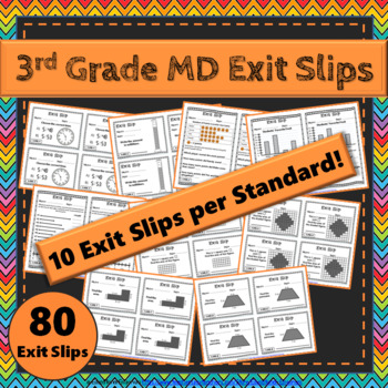 Preview of 3rd Grade Measurement & Data Exit Slips/Tickets ★ Common Core MD Domain Math