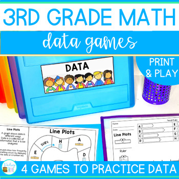 Preview of 3rd Grade Measurement Games No Prep Review for Data and Graphs