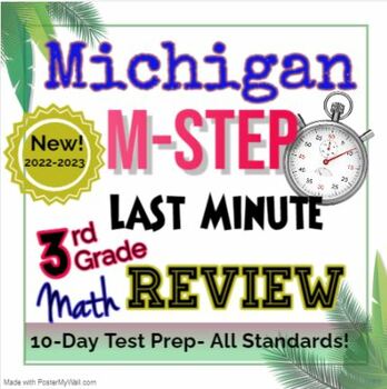 Preview of 3rd Grade Michigan MSTEP Math Test Prep / Standards Review- 10 Days of Practice!