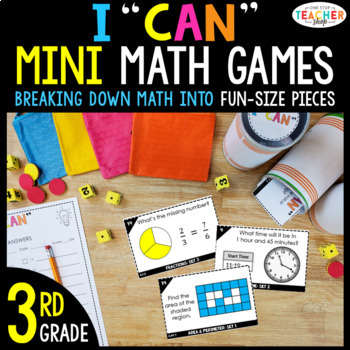 Preview of 3rd Grade Mini I CAN Math Games & Centers | 45 Game BUNDLE