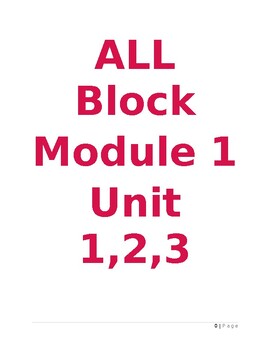 Preview of 3rd Grade Module 1 ALL Block Student Workbook
