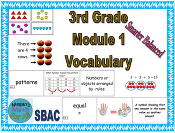 Preview of 3rd Grade Module 1 Vocabulary - SBAC - Editable