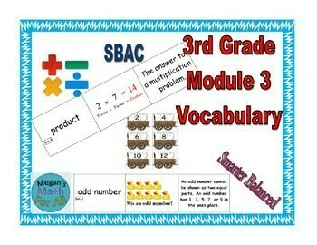 Preview of 3rd Grade Module 3 Vocabulary - Editable - SBAC