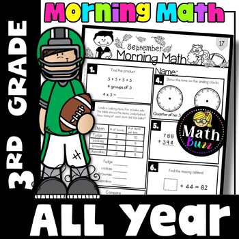 Preview of 3rd Grade Morning Math - 1 Year Bundle - Spiral Math - Supports Common Core
