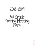 3rd Grade Morning Meeting Binder - 2019/2020 - Wisconsin specific