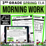 3rd Grade Morning Work Daily ELA Review Activities| Spring