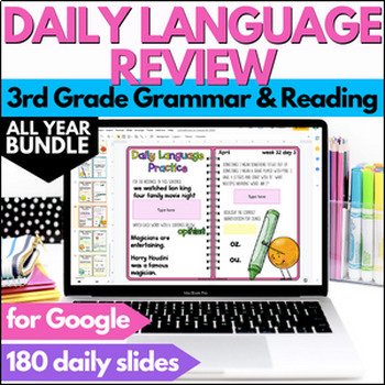 Preview of 3rd Grade Morning Work - Digital Daily Language Review BUNDLE - Bell Ringers