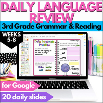 Preview of 3rd Grade Morning Work - Digital Daily Language Reviews - Bell Ringers 5-8