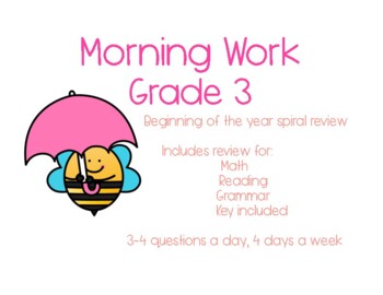 Preview of 3rd Grade Morning Work - Freebie
